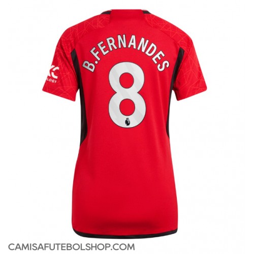 Camisa de time de futebol Manchester United Bruno Fernandes #8 Replicas 1º Equipamento Feminina 2023-24 Manga Curta